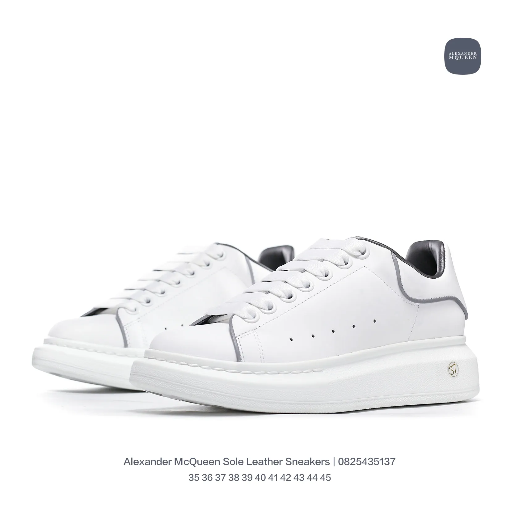 YASSW | Fake Rep Replica Alexander McQueen White Reflective Oversized Sneakers