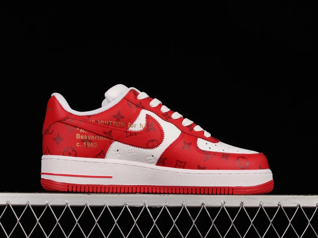 YASSW | Louis Vuitton x Nike Air Force 1 Sneakers by Virgil Abloh: Red and White Magic