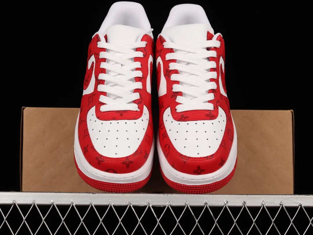 YASSW | Louis Vuitton x Nike Air Force 1 Sneakers by Virgil Abloh: Red and White Magic