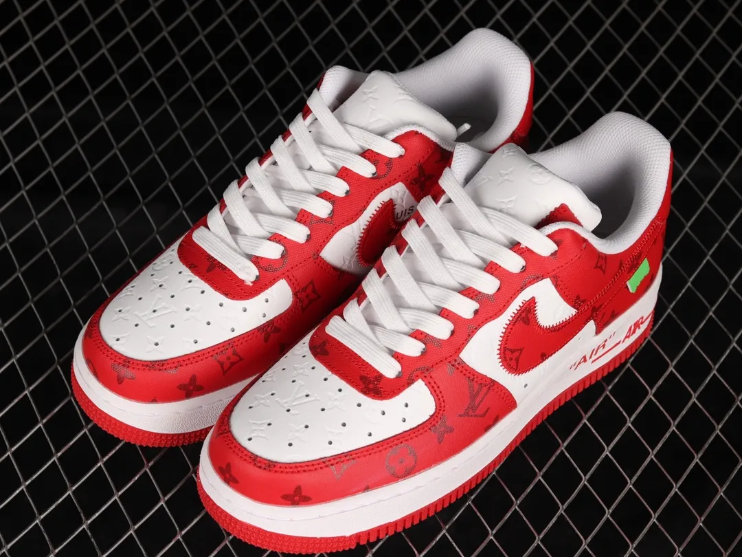 YASSW | Louis Vuitton x Nike Air Force 1 Sneakers by Virgil Abloh: Red and White Magic