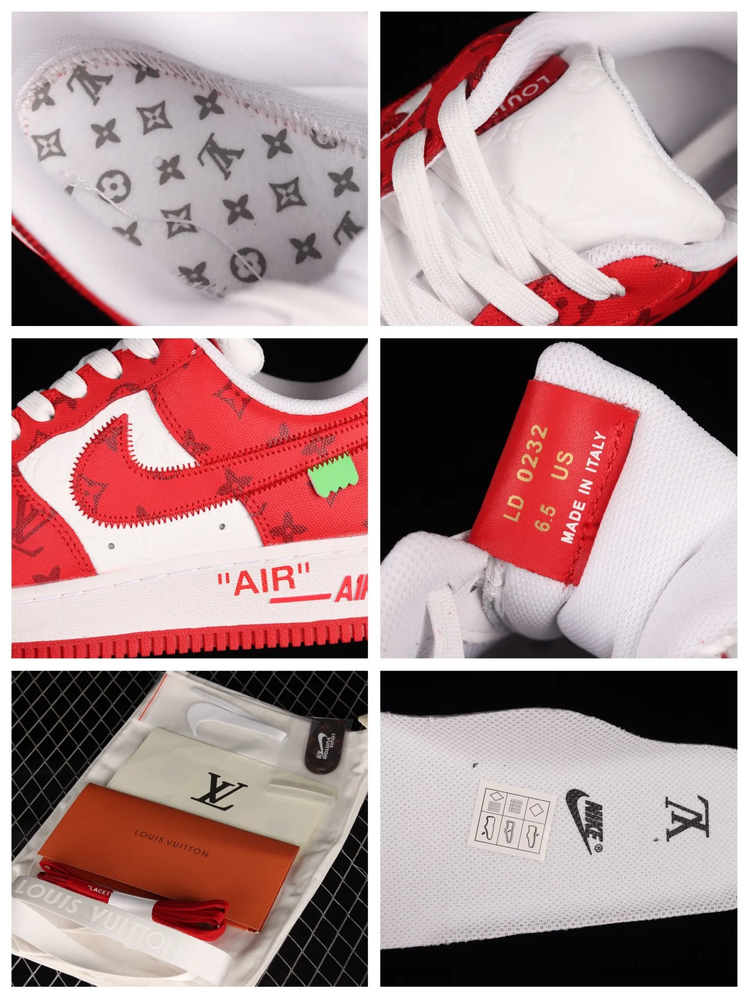 YASSW | Louis Vuitton x Nike Air Force 1 Sneakers by Virgil Abloh: Red and White Magic