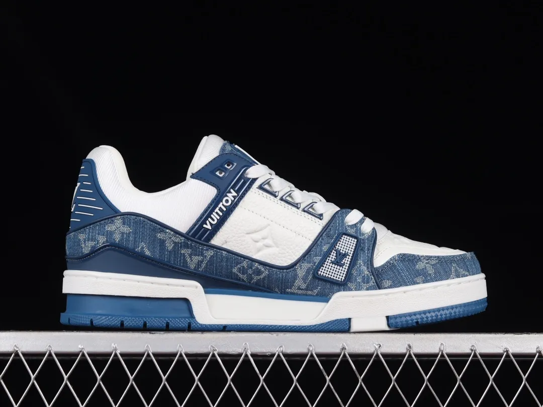 YASSW | Louis Vuitton Trainer Line Sneakers: Black, Denim, and Blue Variations