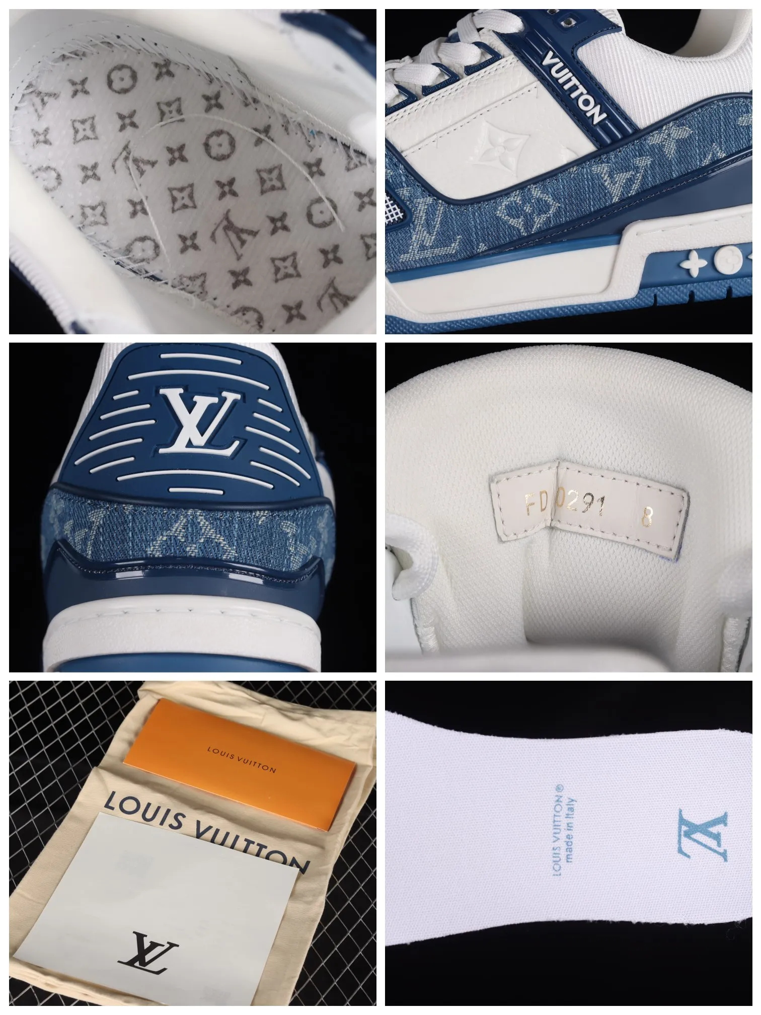 YASSW | Louis Vuitton Trainer Line Sneakers: Black, Denim, and Blue Variations