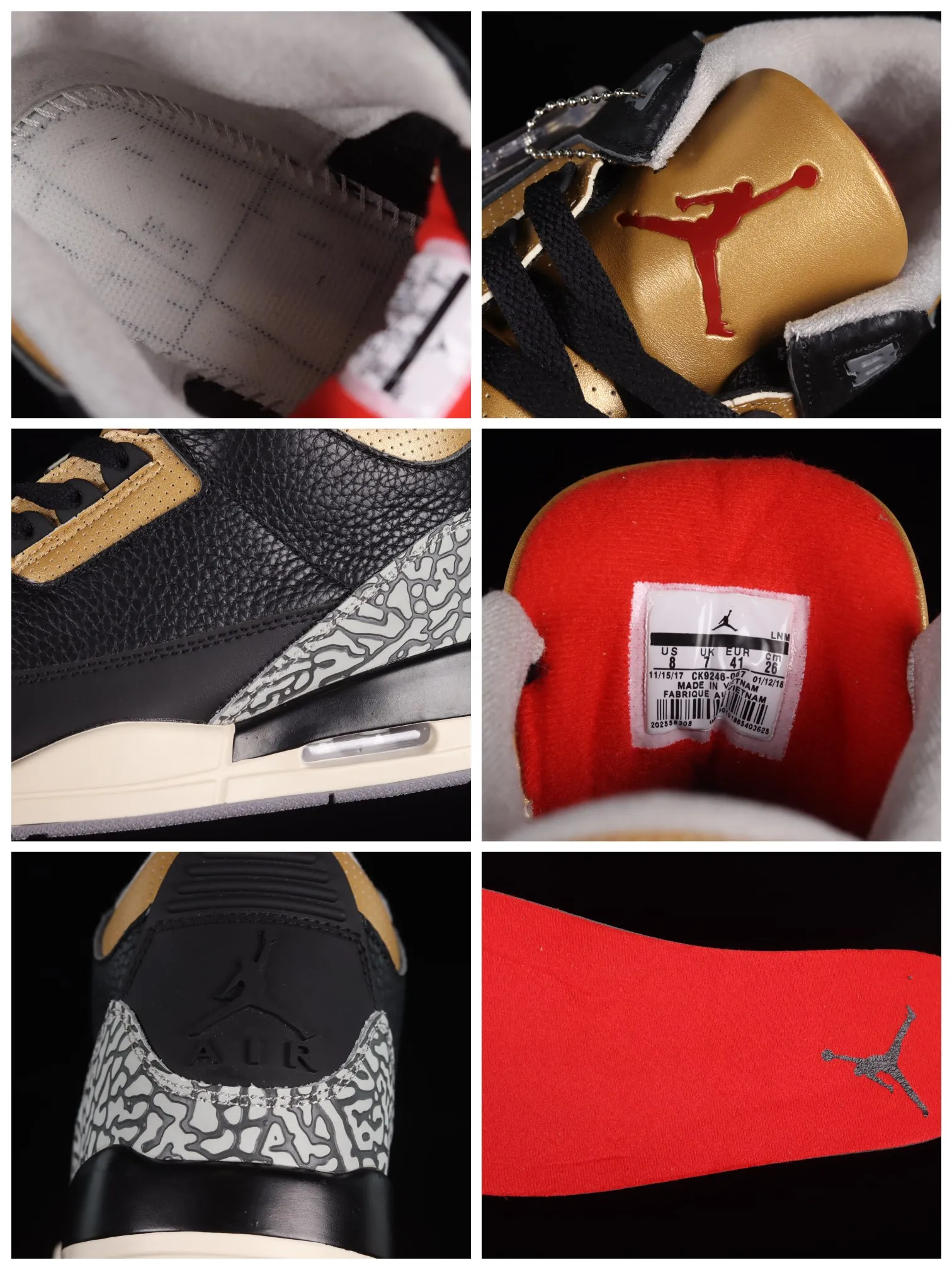 YASSW | Nike Air Jordan 3 Retro Black Cement Gold - Iconic Style Redefined