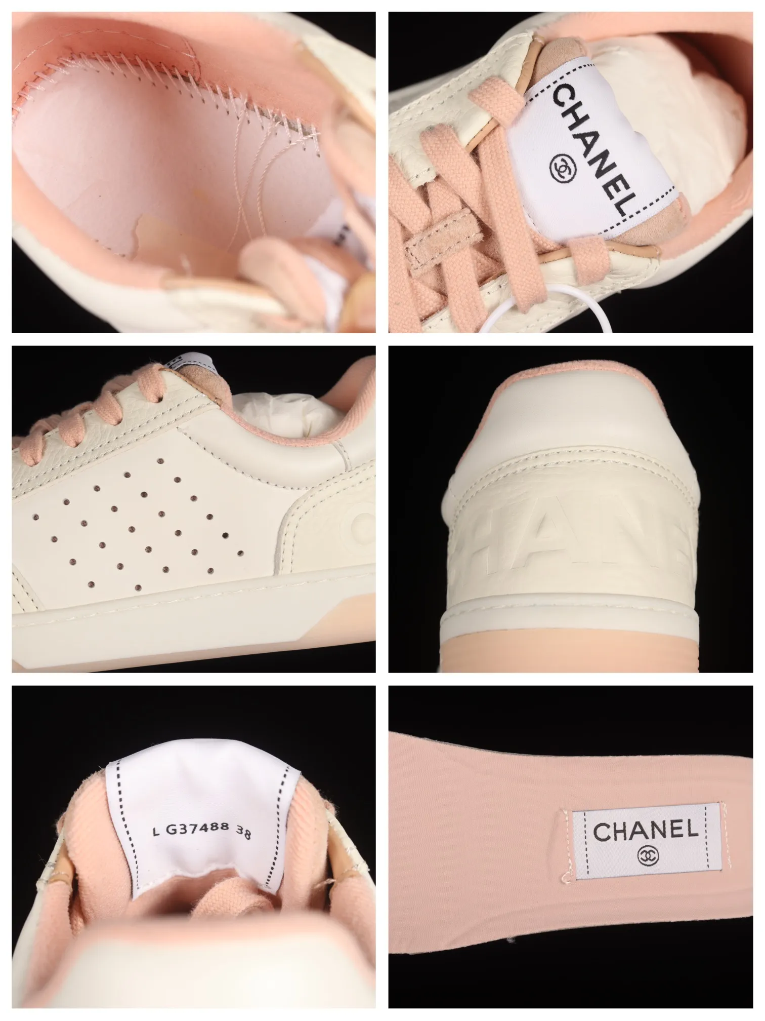 YASSW | CHANEL Grained Calfskin and Leather Women's Sneakers: White and Pink Review