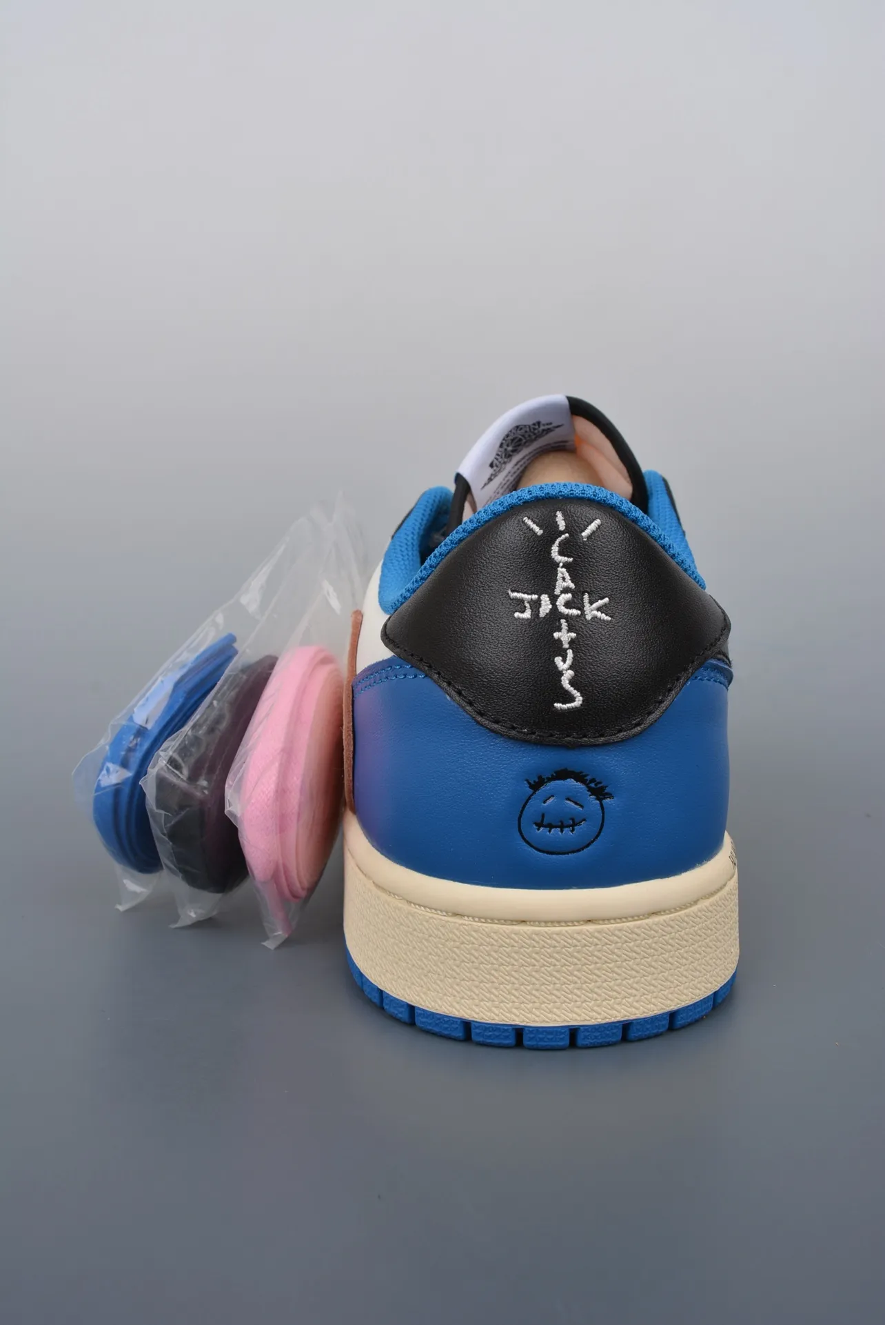 YASSW | Nike Jordan 1 Low Travis Scott x Fragment – Men's Blue and Cream Trainers